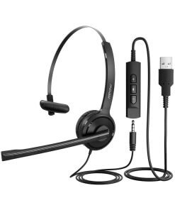 אוזניות (מדונה) + מיקרופון כולל תמיכה לאוזן לנוחות Mpow | MPBH323AB | H323 Single Sided | Microphone | USB | PL