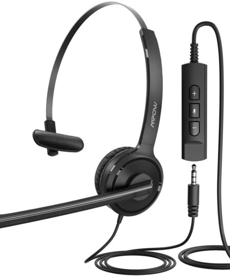 אוזניות (מדונה) + מיקרופון כולל תמיכה לאוזן לנוחות Mpow | MPBH323AB | H323 Single Sided | Microphone | USB | PL