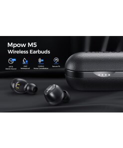 אוזניות תוך אוזן אלחוטיות בלוטוס עם מסנן רעשים נוחות במיוחד Mpow | MPBH322BB | M5 | Bluetooth Earbuds | True Wireless | aptX | CVC 8
