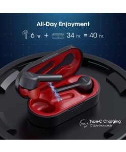 אוזניות תוך אוזן בלוטוס כולל מגע טאץ' ואפשרויות מגוונות באוזניה - Mpow M9 | IPX8 | TWS