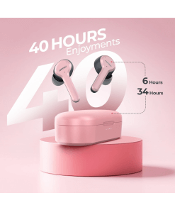 אוזניות תוך אוזן בלוטוס כולל מגע טאץ' ואפשרויות מגוונות באוזניה בצבע שחור-ורוד Mpow MPBH413AP M9 IPX8 TWS (2)