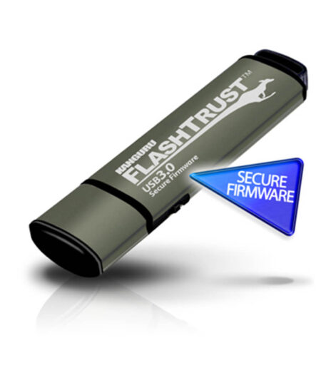 זכרון נייד קושחה מוצפנת (דיסק און קי) - Kanguru WP-KFT3-64G FlashTrust 64GB USB 3.0 Secure Firmware RSA2048-Bit