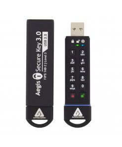זיכרון נייד מוצפן (דיסק און קי) -Apricorn | ASK3-240GB | 240GB | Aegis Secure Key | USB 3.1 Encrypted Flash Key