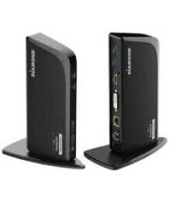 תחנת עגינה לתצוגה כפולה עם טעינה קדמית DIAMOND DS3900 USB3.0 USB-C HDMI DVI TYPE-C2