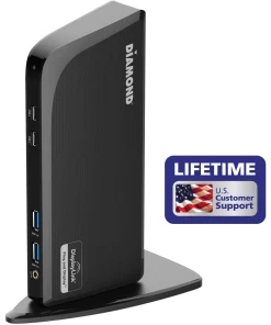 תחנת עגינה לתצוגה כפולה עם טעינה קדמית DIAMOND DS3900 USB3.0 USB-C HDMI DVI TYPE-C