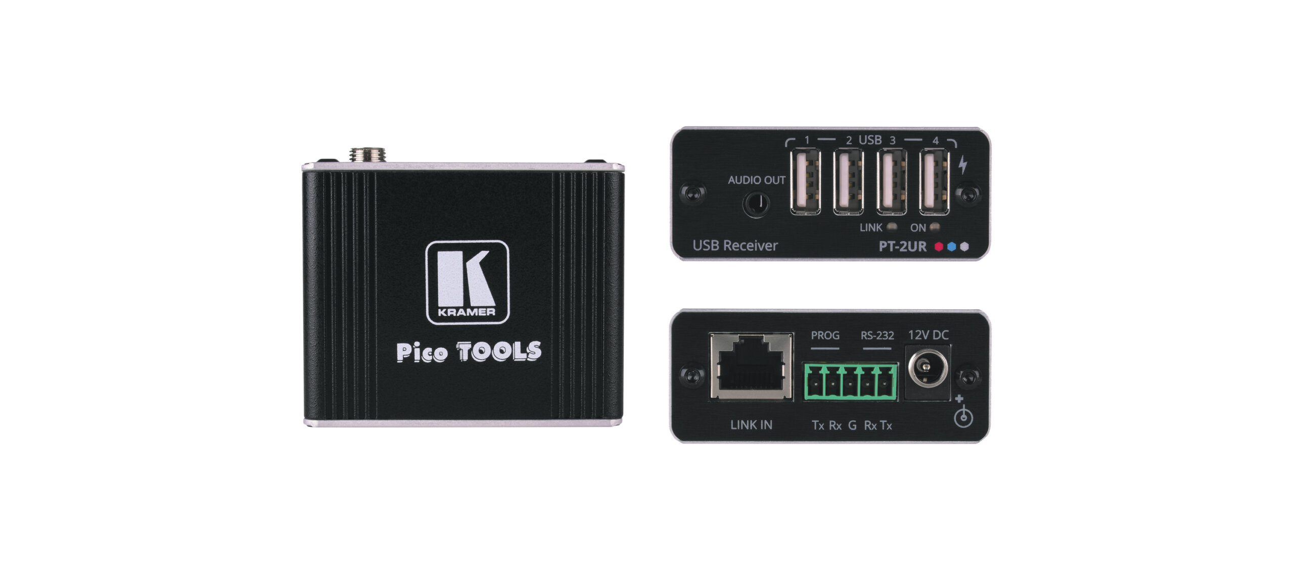 מאריך USB קרמר קיט מאריכים עד 100 מטר Kramer PT-2UTR-KIT USB2.0 PoC Extender Kit over Extended-reach CAT