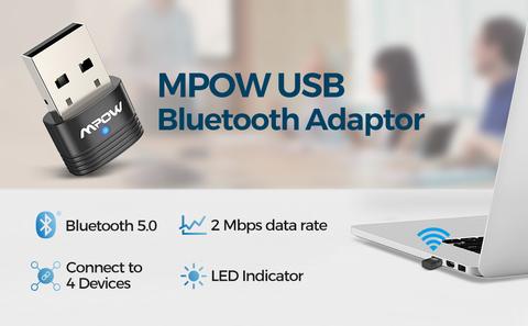 מתאם בלוטוס 5 מפאו Mpow | MPBH456AB | BH456A | Bluetooth 5.0 USB Adapter