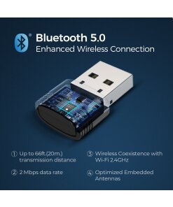 מתאם בלוטוס 5 למחשב נייח מפאו Mpow BH456A Bluetooth 5.0 USB Adapter3