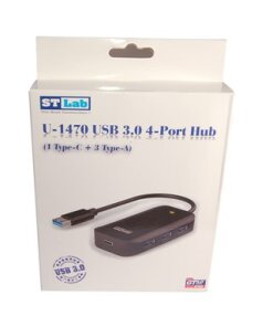 רכזת 4 יציאות חיבור ST-LAB U-1470 USB3.1 Type-A USB (3)