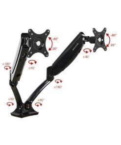 זרוע ארגונומית עם גז קפיץ עבור 2 מסכים 10 עד 27 אינץ' לוסטק Loctek DLB502D Gas Spring Desktop 10- 27 Double Monitor (1)