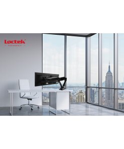 זרוע ארגונומית עם גז קפיץ עבור 2 מסכים 10 עד 27 אינץ' לוסטק Loctek DLB502D Gas Spring Desktop 10- 27 Double Monitor (1)