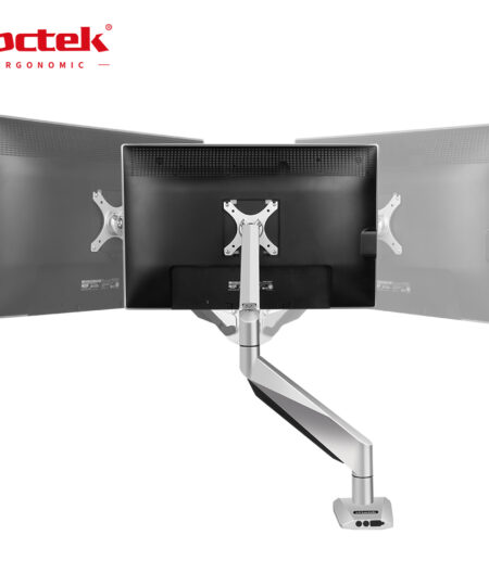 זרוע ארגונומית עם יציאות USB&AUX במעמד Loctek DLB511 Gas Spring Desktop 10- 30 One Monitor (1)