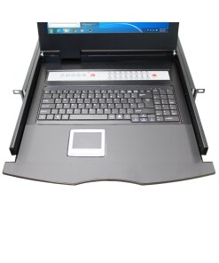 מגירה נשלפת לארון תקשורת LUGGAR HI-KVM16-17M LCD 17″ KVM 16 port wVGA connection (3)