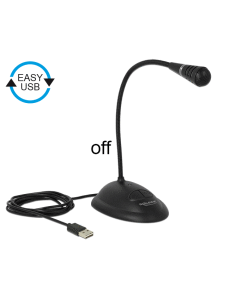 מיקרופון בסיס עם כפתורי השתקה וכיבוי חיבור USB אורך הכבל 1.7 מטר DELOCK D65871 (1)