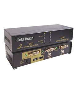 קופסאות מיתוג 2 פורטים DVI גולד-טאץ' Gold Touch KVM-DVI-2 2 port DVI KVM Switch (1)