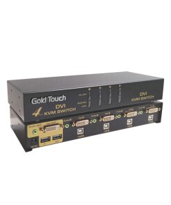 קופסאות מיתוג 4 פורטים DVI גולד-טאץ' Gold Touch KVM-DVI-4 4 port DVI KVM Switch (1)