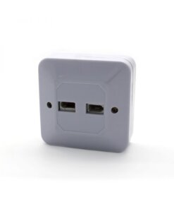 קופסת פלסטיק 2 יציאות חיבורים לקיר Luggar HP-FP-OW-2UK (1)