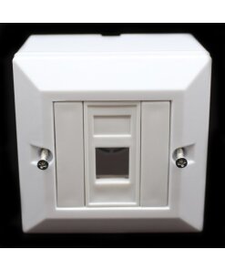 קופסת פלסטיק 45MM יציאה 1 חיבורים לקיר Luggar HP-FP-45-1 RJ-45 (1)