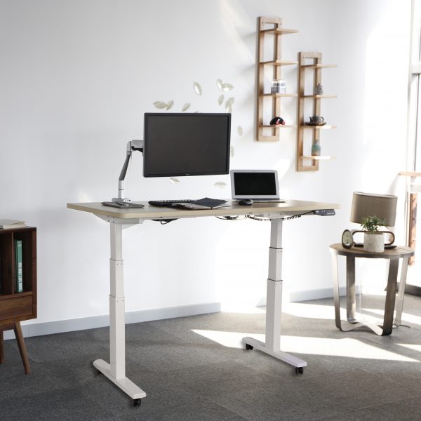 שולחן מתכוונן אפור ללא פלטה Loctek | ET201 | Standing Desk Kit