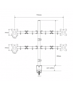 זרוע ארגונומית מתכווננת ל 4 מסכים Gold Touch AR-D40 (3)