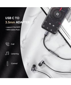 כבל אודיו מתאם Type-C זכר ל AUX3.5 נקבה יוגרין ריבוי פונקציות UGREEN 30632 Type-C to 3.5mm Jack Audio Cable (1)
