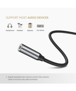 כבל אודיו מתאם Type-C זכר ל AUX3.5 נקבה יוגרין ריבוי פונקציות UGREEN 30632 Type-C to 3.5mm Jack Audio Cable (3)