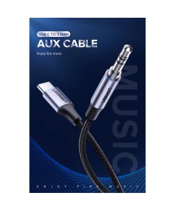 כבל מתאם Type-C זכר ל 3.5AUX זכר יוגרין אורך הכבל 1 מטר UGREEN 30633 (3)