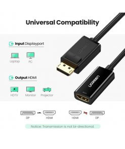 מתאם DP זכר ל HDMI נקבה איכות 4K אורך הכבל 0.25 מטר יוגרין UGREEN 40363 (3)