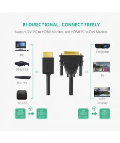 מתאם HDMI זכר ל DVI זכר אורך הכבל 2 מטר יוגרין UGREEN 10135 (1)