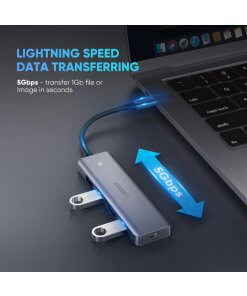 מתאם Type-C זכר ל USB נקבה 4 חיבורים יוגרין UGREEN 70336 4 Ports Type-C Hub (2)