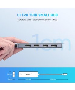 מתאם Type-C זכר ל USB נקבה 4 חיבורים יוגרין UGREEN 70336 4 Ports Type-C Hub (5)