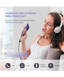 מתאם אוזניות Type-C זכר ל AUX3.5 נקבה יוגרין UGREEN 50596 Type-C to 3.5mm Jack Headphone Adapter (2)