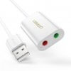 מתאם כרטיס קול חיצוני USB זכר בצבע לבן יוגרין UGREEN 30143 USB External Stereo Sound Card