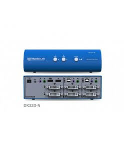 קופסת מיתוג 2 חיבורי DP עם חיבור מאובטח HighSecLabs CPN11418 DK22D-N 2-Port DVI-I Video Dual Head KVM switch