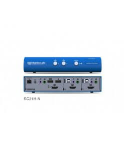 קופסת מיתוג חיבור HDMI עם חיבור מאובטח HighSecLabs CPN11458 SC21H-N 2-Port HDMI Video KVM Combiners switch