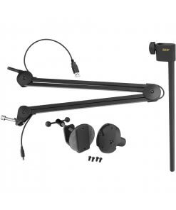 זרוע שידור דו-מקטעית Auray BAI-2U עם קפיצים פנימיים וכבל USB משולב