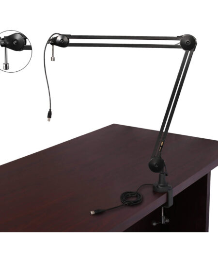 זרוע שידור דו-מקטעית Auray BAI-2U עם קפיצים פנימיים וכבל USB משולב