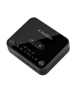 משדר כפול Bluetooth 5.0 עם בקרת עוצמת קול ישירה Avantree | AV-BTTC-418-P-BLK | Audikast Plus