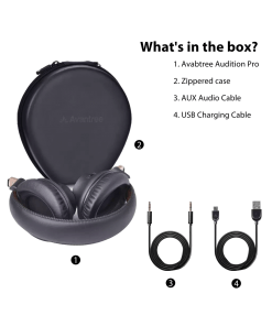 אוזניות אלחוטיות Bluetooth מוסמכות aptX-LL מיקרופון מובנה ובטריה חזקה Avantree | AV-BTHS-AS9P-BLK | HS-AS9P