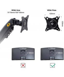 זרוע צג ל 2 מסכים ארגונומית גודל מסך 17-27 אינץ' NORTH BAYOU F160 (6)