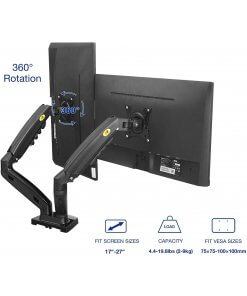 זרוע צג ל 2 מסכים ארגונומית גודל מסך 17-27 אינץ' NORTH BAYOU F160 (7)