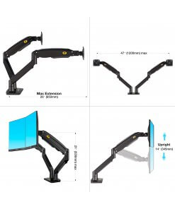 זרוע צג ל 2 מסכים ארגונומית דו-מפרקית גודל מסך עד 32 אינץ' NORTH BAYOU 195A (4)