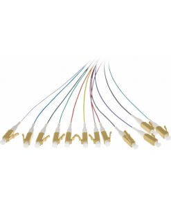 סט פיגטייל אופטי לריתוך 12 צבעים LC OM1 1.5M סיב אופטי TOPX OPT510-1.5