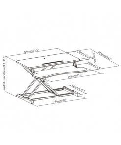 עמדת עבודה שולחנית הידראולית מתכווננת לנשיאת 2 מסכים מקלדת ועכבר NORTH BAYOU DWS28-01N (5)