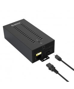 רכזת תעשייתית עם כבל נתונים ומתלה נשלף מפלדה 30 יציאות ORICO IH30P USB2 (2)