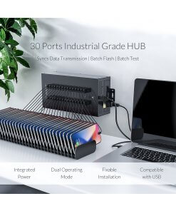 רכזת תעשייתית עם כבל נתונים ומתלה נשלף מפלדה 30 יציאות ORICO IH30P USB2 (6)