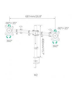 זרוע שולחנית כפולה למוניטור עד 27 אינץ' SIH M2 (1)