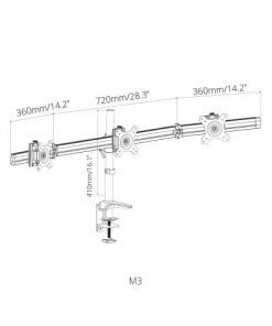 זרוע שולחנית ל-3 מוניטורים עד 27 אינץ' SIH M3 (1)