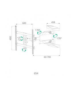 זרוע תלייה 4 תנועות עד 65 אינץ' SIH 654B (1)