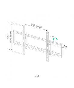 זרוע תלייה עם הטייה למסכי LCDLEDפלזמה עד 80 אינץ' SIH 751B (2)
